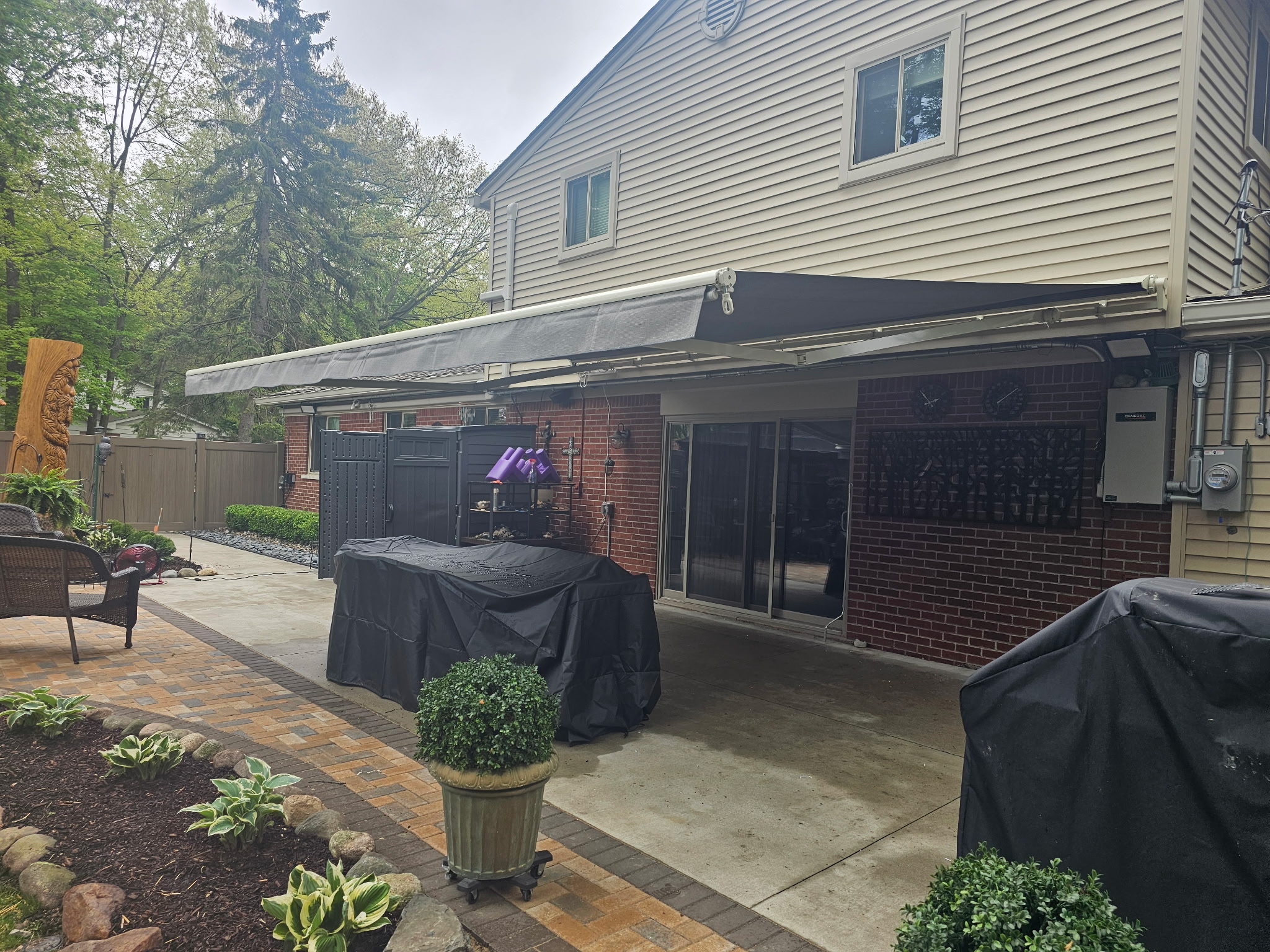 Clear Fortress retractable awning install in metro Detroit